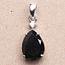 Silver pendant in the shape of a drop with onyx and zircon Ag 925 015649 ONY