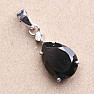 Silver pendant in the shape of a drop with onyx and zircon Ag 925 015649 ONY