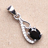 Silver pendant with onyx and zircons Ag 925 020065 ONY