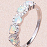 Silver ring with Ethiopian opals and zircons Ag 925 020711 ETOP