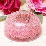 Orgonite hemisphere paperweight with rose quartz