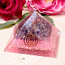 Orgonite pyramid two-tone with amethyst and crystal crystal