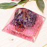 Orgonite pyramid two-tone with amethyst and crystal crystal