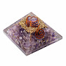 Orgonite pyramid with amethyst and amethyst crystal