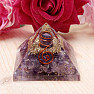 Orgonite pyramid with amethyst and amethyst crystal