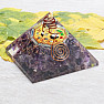 Orgonite pyramid with amethyst and crystal large with Bagua