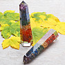 Chakra orgonite obelisk with semi-precious stones