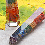 Chakra orgonite obelisk with semi-precious stones