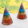 Orgonite chakra pyramid in the shape of a cone