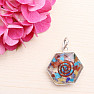 Orgonite hexagon chakra pendant with semi-precious stones