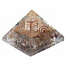 Orgonite pyramid with multicolored fluorite extra