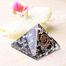 Orgonite pyramid with crystal and tourmaline