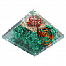 Orgonite pyramid with malachite and crystal crystal