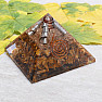 Orgonite pyramid with tiger eye and crystal crystal