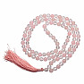 Japa Mala necklace made of rose gold beads and crystal