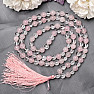 Japa Mala necklace made of rose gold beads and crystal