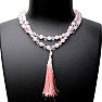 Japa Mala necklace made of rose gold beads and crystal