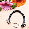 Men&#39;s casual style leather bracelet with metal dragons