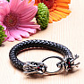 Men&#39;s casual style leather bracelet with metal dragons