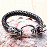 Men&#39;s casual style leather bracelet with metal dragons