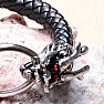 Men&#39;s casual style leather bracelet with metal dragons