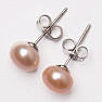 Pearl peach stone earrings