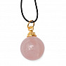 Rose quartz pendant ball with chain or cord