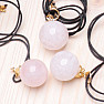 Rose quartz pendant ball with chain or cord