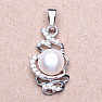 Silver pendant with white pearl and zircons Ag 925 09711 WP