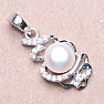 Silver pendant with white pearl and zircons Ag 925 09711 WP