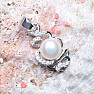 Silver pendant with white pearl and zircons Ag 925 09711 WP