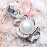 Silver pendant with white pearl and zircons Ag 925 09711 WP