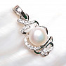 Silver pendant with white pearl and zircons Ag 925 09711 WP