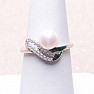 Silver ring with white pearl and zircons Ag 925 017135 WP