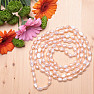 Women's pearl necklace of peach pearls 160 cm