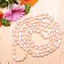 Women's pearl necklace of peach pearls 160 cm