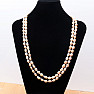 Women's pearl necklace of peach pearls 160 cm