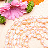 Women's pearl necklace of peach pearls 160 cm