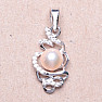 Silver pendant with pink pearl and zircons Ag 925 09711 PP