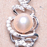 Silver pendant with pink pearl and zircons Ag 925 09711 PP