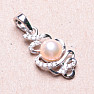 Silver pendant with pink pearl and zircons Ag 925 09711 PP