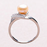 Silver ring with pink pearl and zircons Ag 925 017135 PP