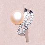 Silver ring with pink pearl and zircons Ag 925 017135 PP