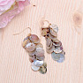 Fashion earrings with slices of Mother of Pearl