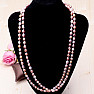 Women's pearl necklace plum pearls 160 cm