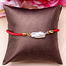 Keshi pearl drawstring bracelet red