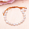 Women's pearl bracelet made of white pearls with Shamballa clasp