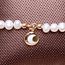 Pearls with moon corded drawstring bracelet red