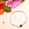 Women's pearl bracelet white pearl with amethyst 5 mm