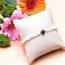 Women's pearl bracelet white pearl with amethyst 5 mm